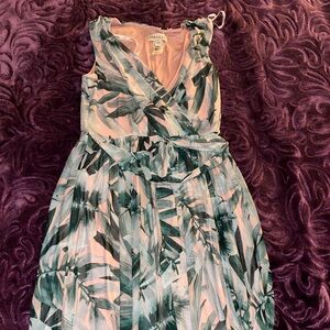 Tropical Leaf Print Dress